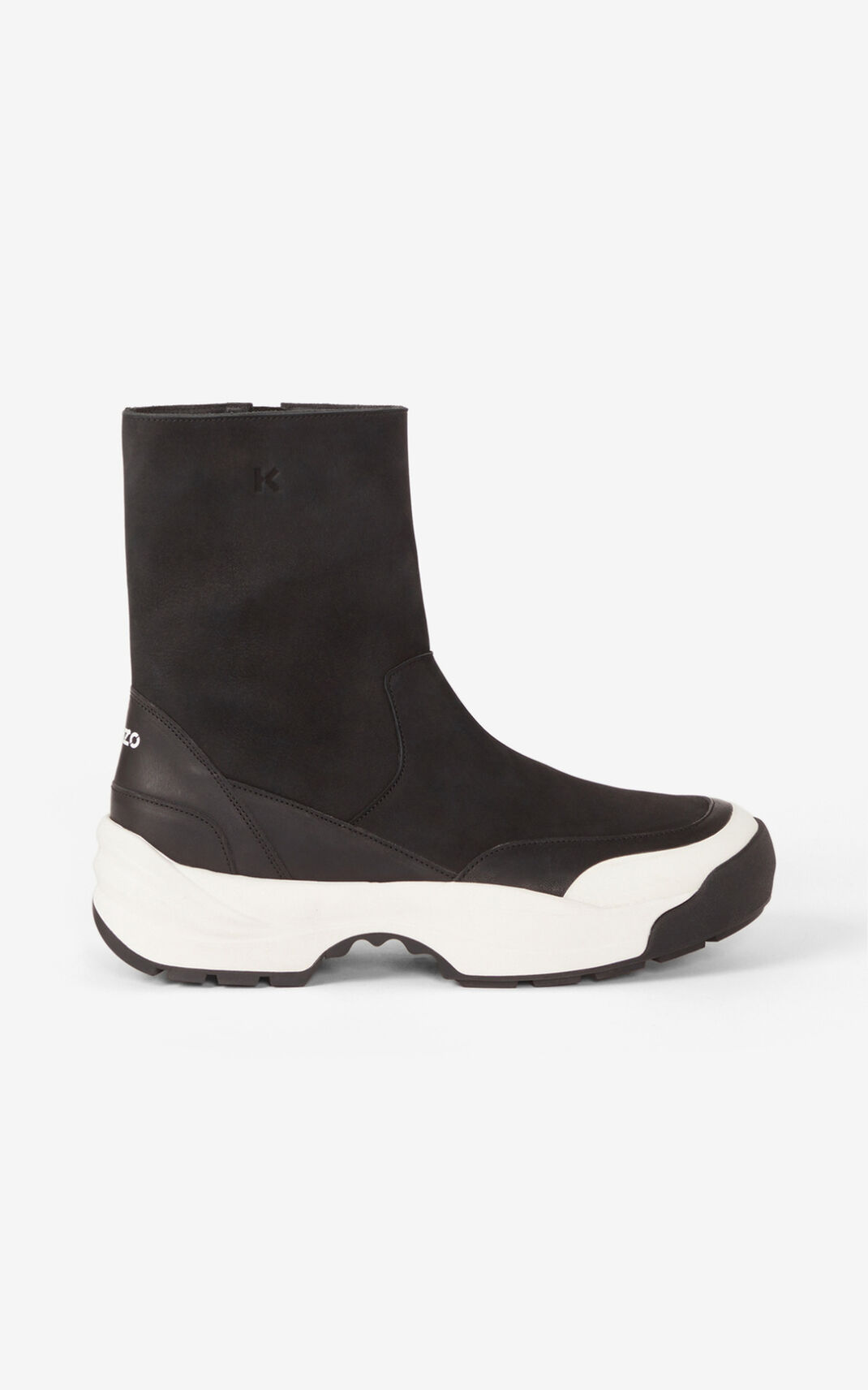 Kenzo Grained Cuero Botas Hombre Negras | 1302587-ER